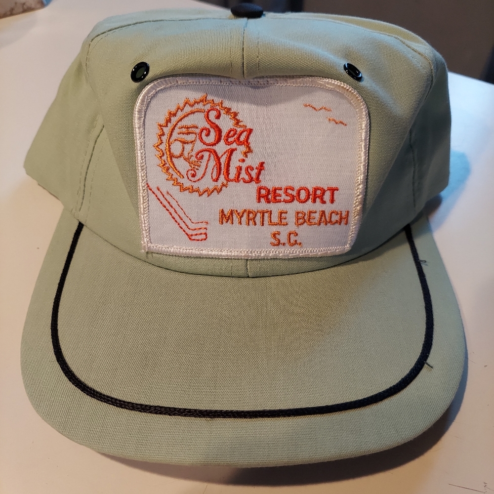 Vintage Patched Sea Mist Hotel Resort Trucker Hat Cap
